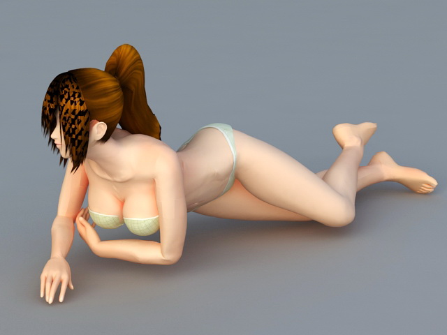 Bikini Beach Girl 3d rendering