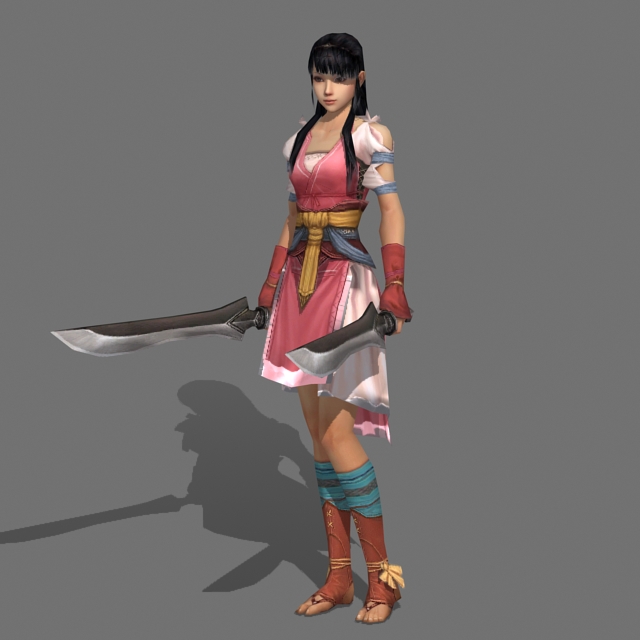 Cool Swordswoman 3d rendering