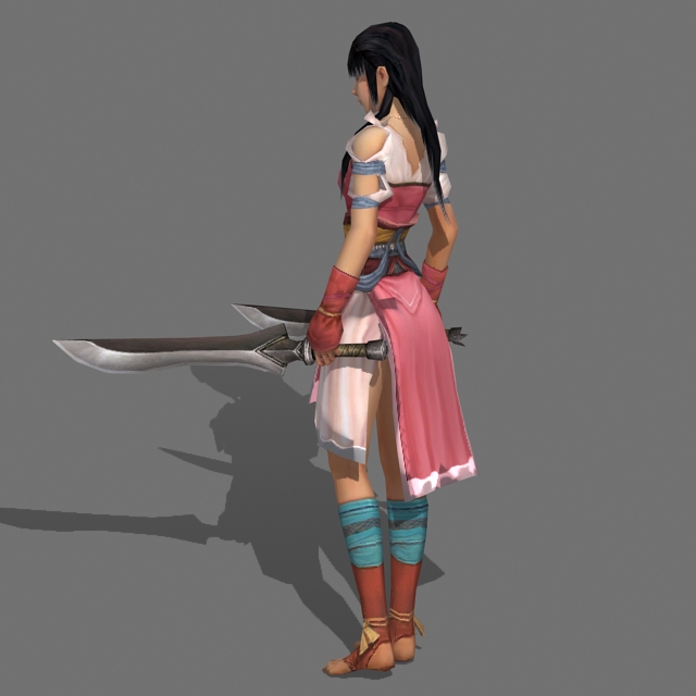 Cool Swordswoman 3d rendering