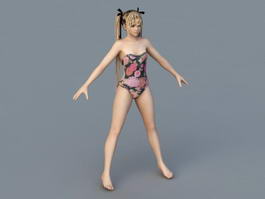 Bikini Teen Girl 3d model preview