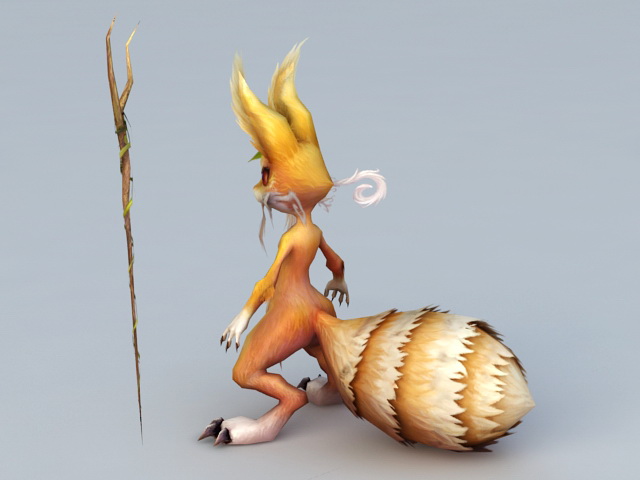 Fox Sorcerer 3d rendering