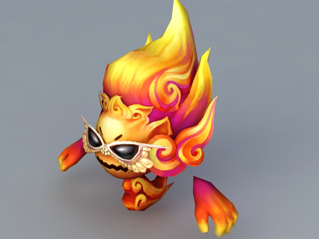 Fire Demon Monster 3d rendering