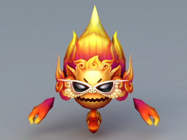 Fire Demon Monster 3d rendering