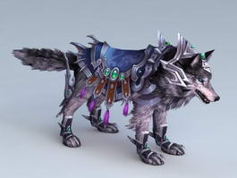 Animated Wolf Mount 3d model preview