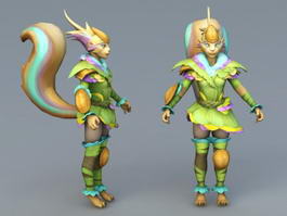 Humanoid Female Fox 3d model preview