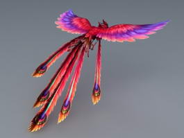 Red and Purple Phoenix 3d model preview