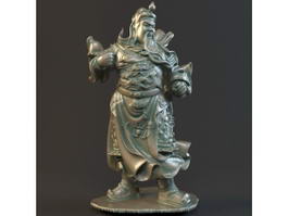 Guan Yu Statue 3d model preview