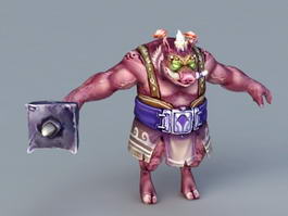 Humanoid Boar Warrior 3d preview
