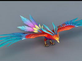 Rainbow Phoenix Bird 3d preview