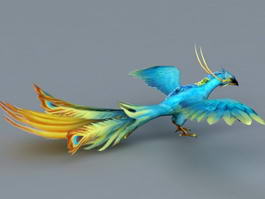 Blue Phoenix Bird 3d preview