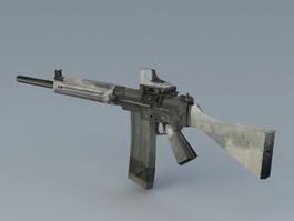 FN FAL Assault Rifle 3d model preview
