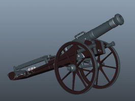 French Artillery Cannon 3d model Maya files free download - CadNav