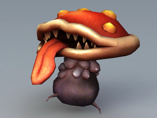 Mushroom Monster 3d rendering