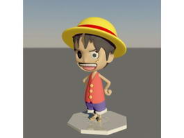 Monkey D. Luffy Character 3d model preview