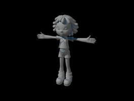 Cartoon Little Girl 3d model preview