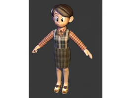 Woman Cartoon Character 3d model preview