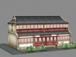 Ancient Chinese Inn Tavern 3d model preview