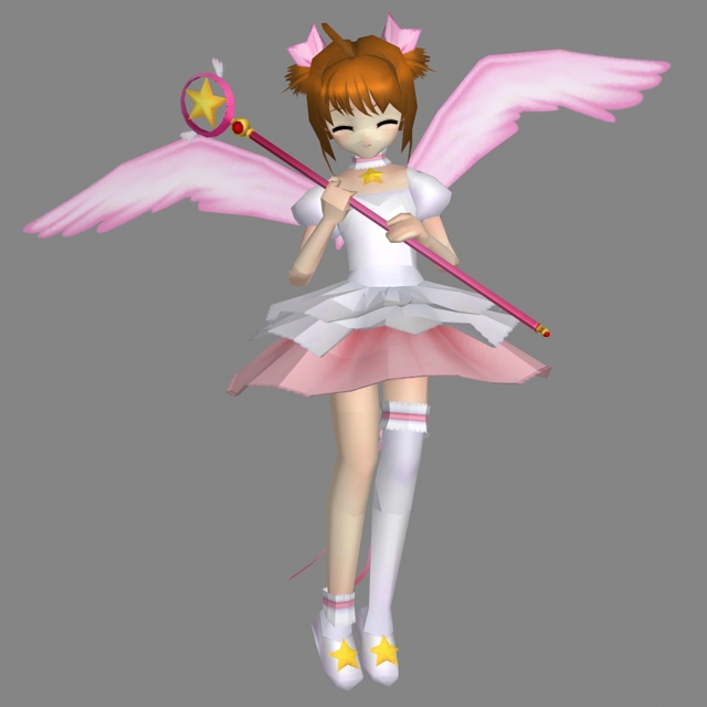 Anime Magical Girl 3d model 3ds Max files free download - modeling