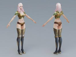 Beautiful Elf Woman 3d model preview