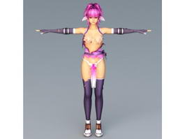 Evil Japanese Anime Girl 3d model preview