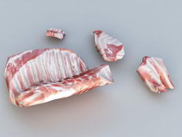 Raw Pork Spare Ribs 3d model preview