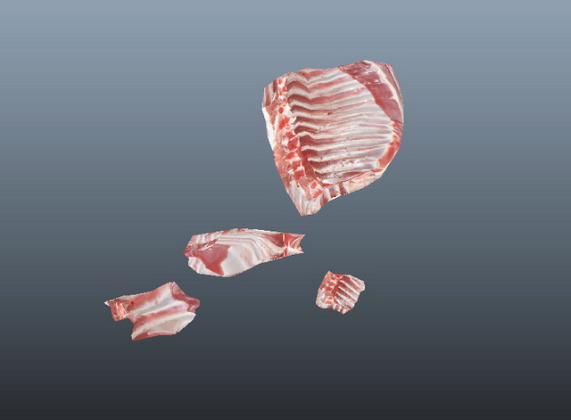 Raw Pork Spare Ribs 3d rendering