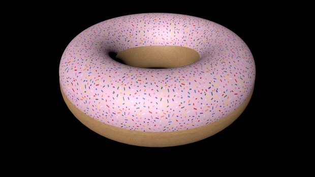 Pink Donut 3d rendering