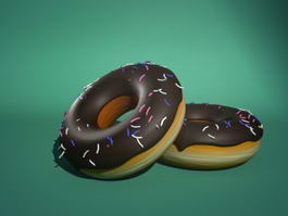 Chocolate Frosted Donuts 3d model preview