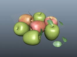 Red and Green Apples 3d preview