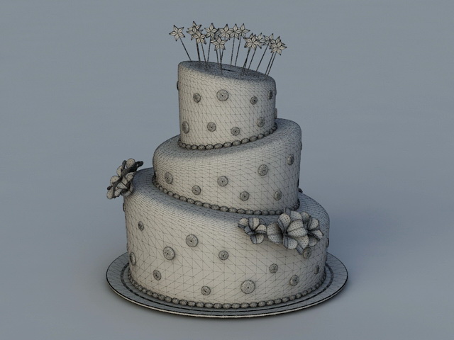 Sweet 16 Birthday Cake 3d rendering