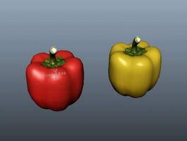 Yellow and Red Bell Peppers 3d preview