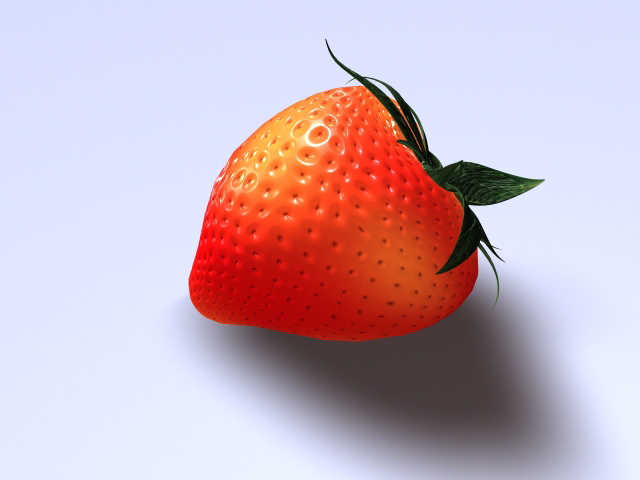 Fresh Strawberry 3d rendering
