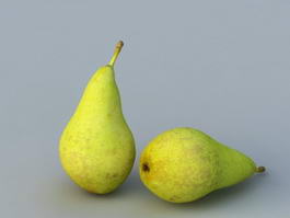 Green Pear Fruit 3d preview
