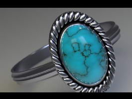 Blue Gemstone Ring 3d model preview