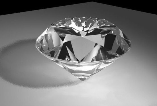 Clear Diamond 3d rendering