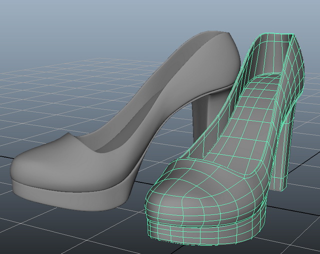 Chunky Heel Platform Pumps 3d rendering