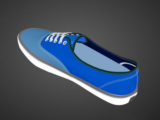 Blue Vans Skate Shoe 3d rendering