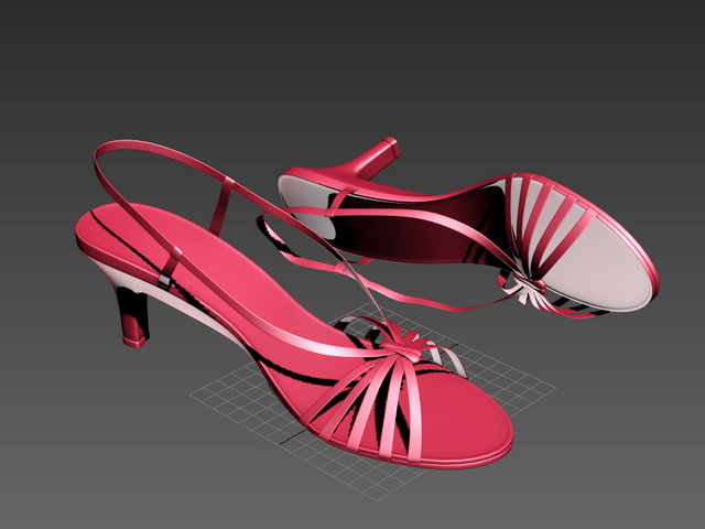 Red Sandal Heels 3d rendering