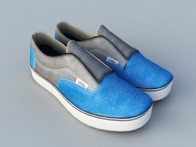 Blue Vans Shoes 3d rendering