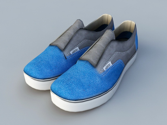 Blue Vans Shoes 3d rendering