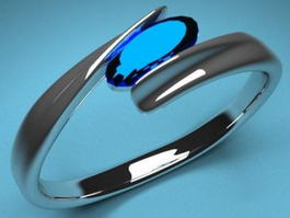 Blue Sapphire Ring 3d model preview