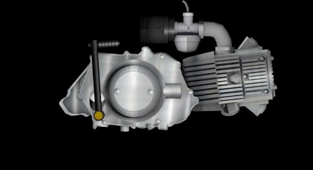 Honda Motorcycle Engine 3d rendering