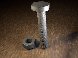Bolt and Nut 3d model preview