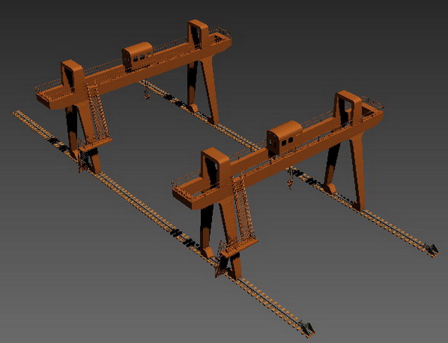 gantry crane 3d rendering