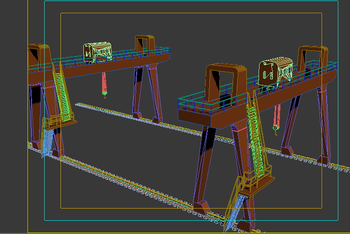 gantry crane 3d rendering