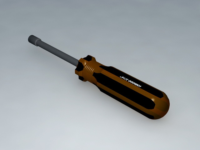 Hex Nut Wrench Screwdriver 3d rendering