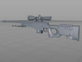 AWP Sniper Rifle Rigged 3d model preview