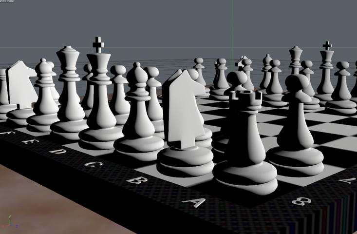 Crystal Chess Set 3d rendering