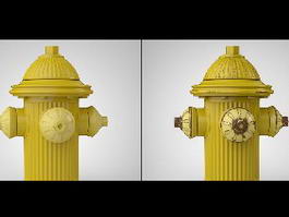 Yellow Fire Hydrant 3d preview