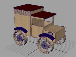 wooden model truck 3d model preview